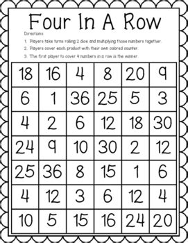 Multiplication 4 in a Row .